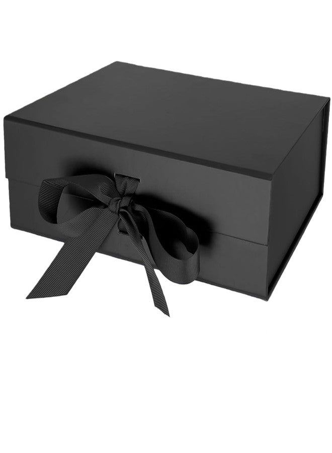 iefoah Black Gift Box for Presents 12.4×10.2×3.5'' Gift Boxes with Lids Magnetic Closure Groomsman Bridesmaid Proposal Box for Wedding Birthday Valentine Bridal Showers Gift Packaging - Image 1